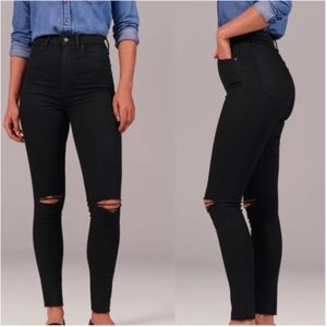 Abercrombie Ultra High Rise Black Skinny Jeans